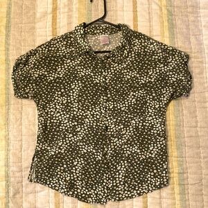 Youth M Flower print button up shorth Short sleeve